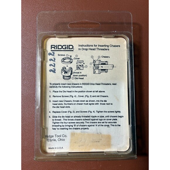 Ridgid 70710 1 1/2" NPT (RH) High Speed Alloy Steel Pipe Threading Dies - Picture 3 of 3